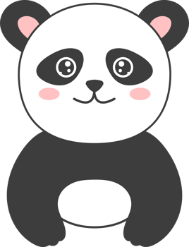 Panda bear clipart design illustration png