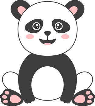 Panda bear clipart design illustration png