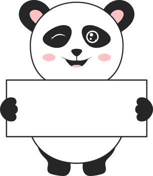 Panda bear clipart design illustration png