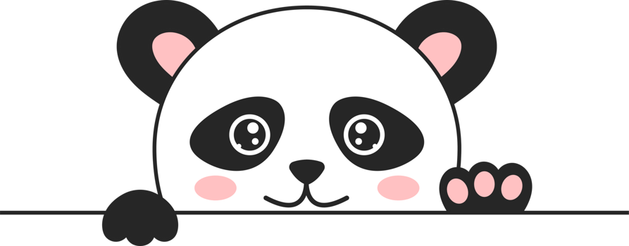 Panda bear clipart design illustration png