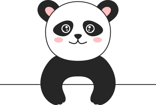 Panda bear clipart design illustration png