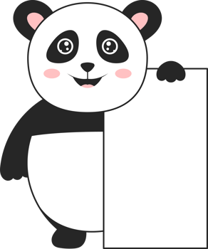 Panda bear clipart design illustration png
