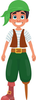 Pirate boy clipart design illustration png