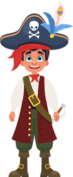 Pirate boy clipart design illustration png