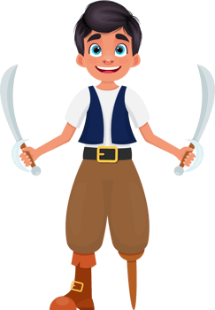 Pirate boy clipart design illustration png