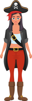 Pirate woman clipart design illustration png