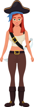 Pirate woman clipart design illustration png