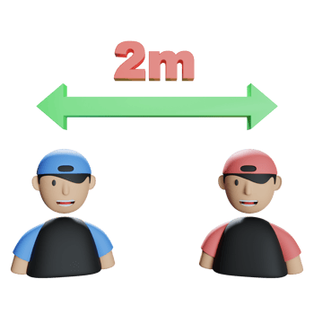 social distance 3d icon illustration png