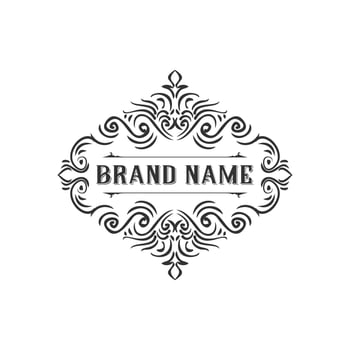 Logo design ornament with abstract line engraving. designs for spas and beauty salons, boutiques, organic shops, weddings, florists, interiors, photography, cosmetics. vector