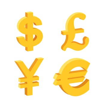Set of 4 major currencies vector
