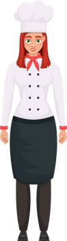 Chef woman clipart design illustration png