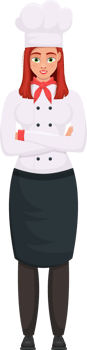 Chef woman clipart design illustration png