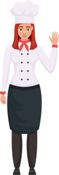Chef woman clipart design illustration png