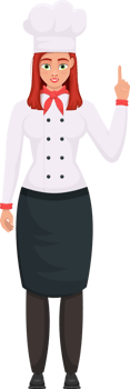Chef woman clipart design illustration png
