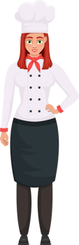 Chef woman clipart design illustration png