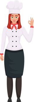 Chef woman clipart design illustration png