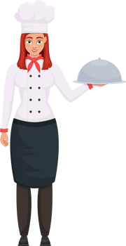Chef woman clipart design illustration png
