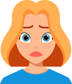 Woman face expression clipart design illustration png