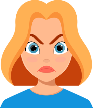 Woman face expression clipart design illustration png