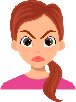 Woman face expression clipart design illustration png