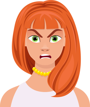 Woman face expression clipart design illustration png