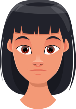 Woman face expression clipart design illustration png