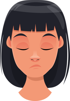 Woman face expression clipart design illustration png