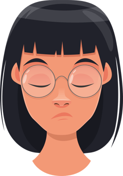 Woman face expression clipart design illustration png