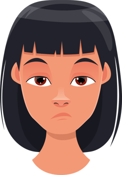 Woman face expression clipart design illustration png
