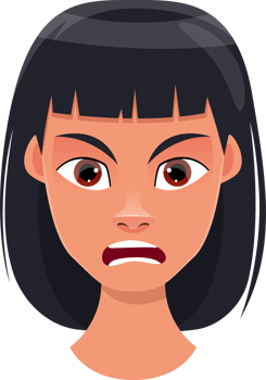 Woman face expression clipart design illustration png