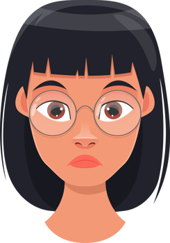 Woman face expression clipart design illustration png