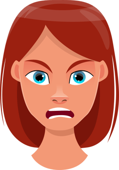 Woman face expression clipart design illustration png