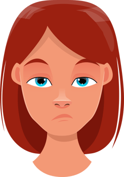 Woman face expression clipart design illustration png