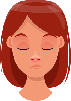 Woman face expression clipart design illustration png
