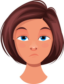 Woman face expression clipart design illustration png