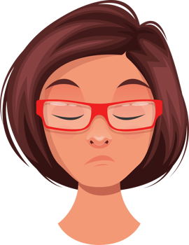Woman face expression clipart design illustration png