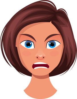 Woman face expression clipart design illustration png
