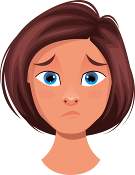 Woman face expression clipart design illustration png