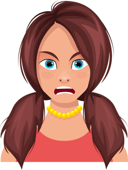 Woman face expression clipart design illustration png
