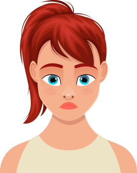 Woman face expression clipart design illustration png