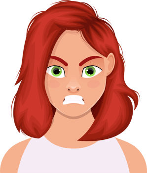 Woman face expression clipart design illustration png