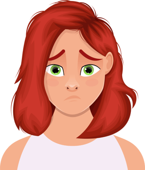 Woman face expression clipart design illustration png