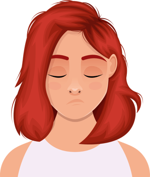 Woman face expression clipart design illustration png