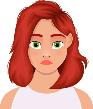 Woman face expression clipart design illustration png