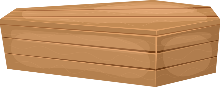 Wooden coffin clipart design illustration png