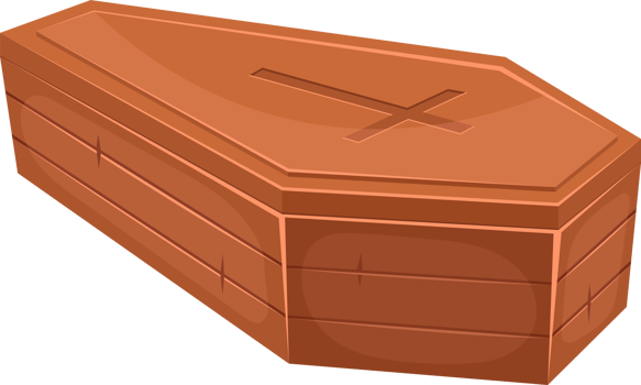 Wooden coffin clipart design illustration png