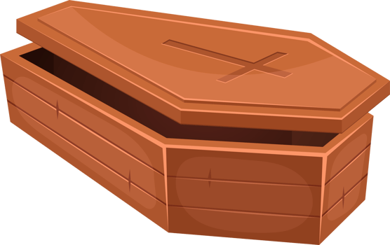 Wooden coffin clipart design illustration png