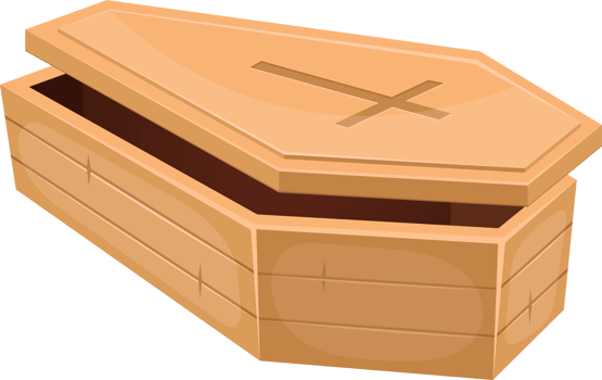 Wooden coffin clipart design illustration png