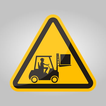 Forklift truck sign,Hazard warning forklift vector