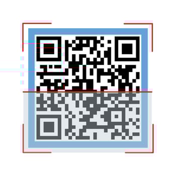 Qrcode how digital square for phone scan. Mobile QR code the link on product, data, payment. Isolated illustration on white background. Vector illustration.